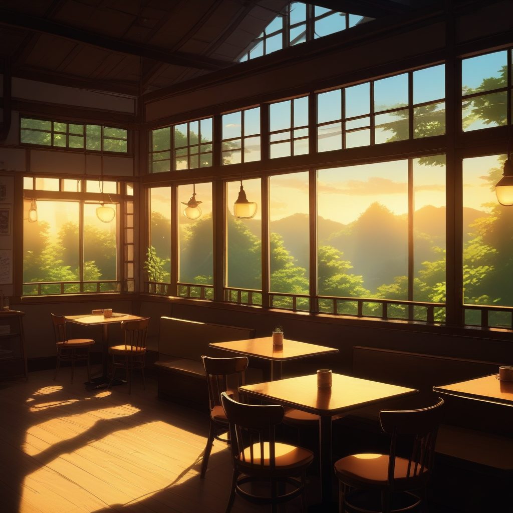 新海诚治愈系室内光影:咖啡馆和图书馆场景AI提示词详解