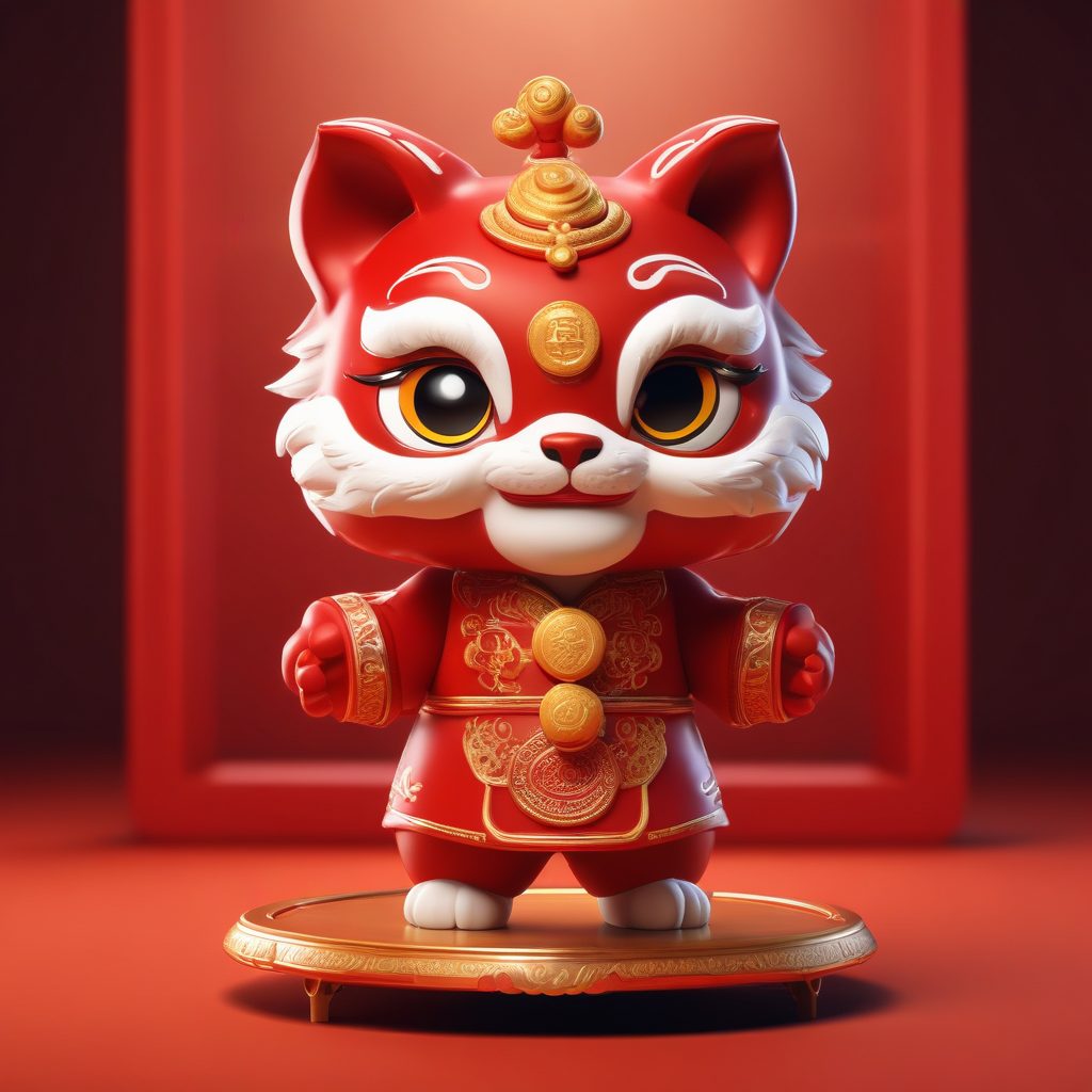 🎉新年舞狮Q版!红火节日装扮,超高细节3D全身像