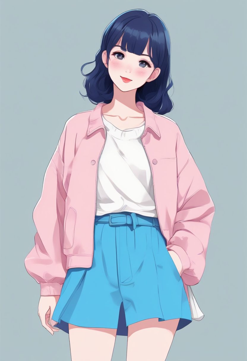 新手必看！如何用Midjourney生成治愈系极简粉蓝软萌女孩全身像？