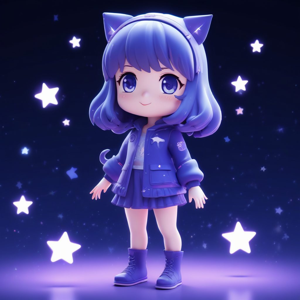 🌌星辰大海！唯美光影Q版星空少女，高细节8K壁纸提示词