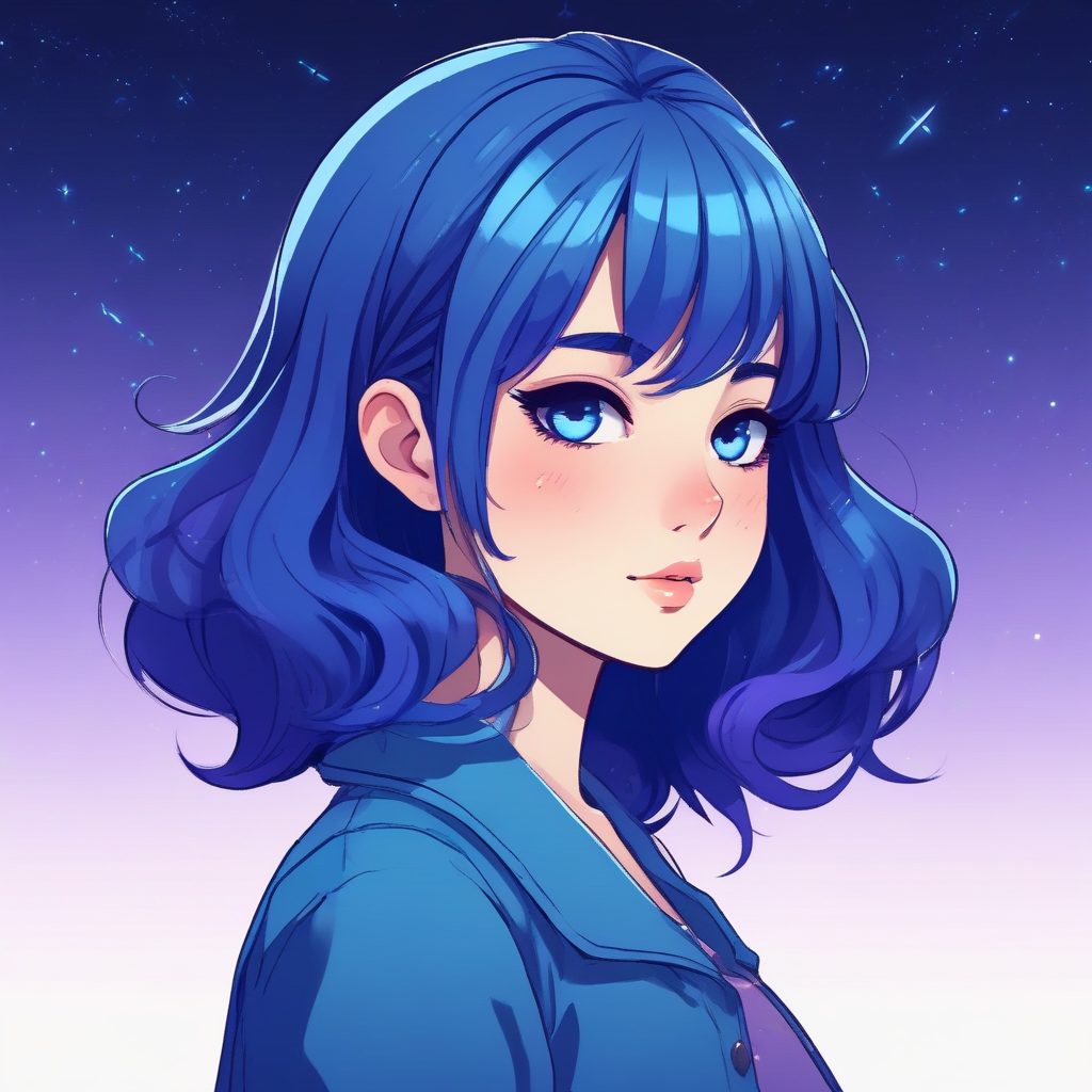 💫 星空幻想风!梦幻蓝紫色极简插画,高精度手机壁纸分享