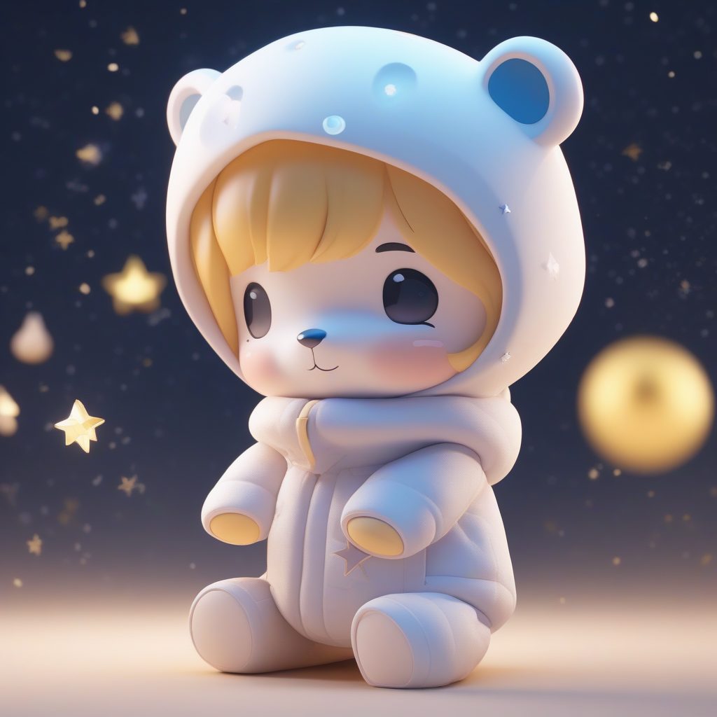 星空主题Q版:利用粘土质感生成高细节治愈系拥抱玩偶手办