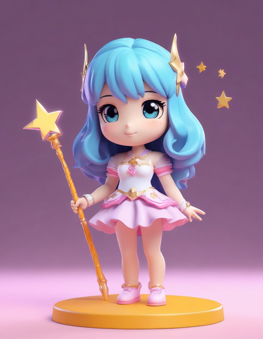 ✨星月魔法少女来袭！梦幻马卡龙色系Q版手办，全身动态姿势，太适合做手机壁纸了！