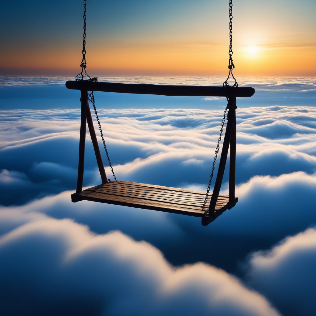 悬挂在天空中被遗忘的秋千：空灵意境AI绘画提示词