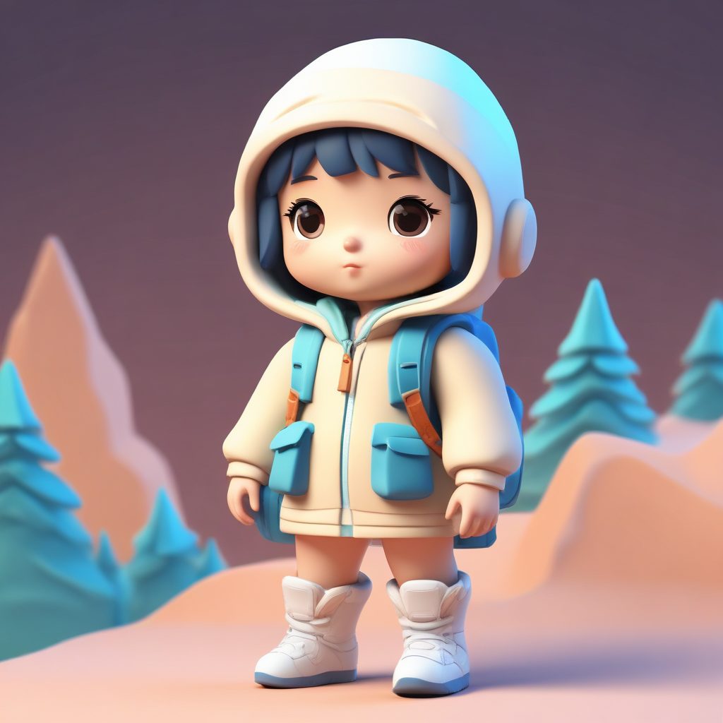 🎒雪地探险家!Q版登山包少女,超酷3D粘土全身像