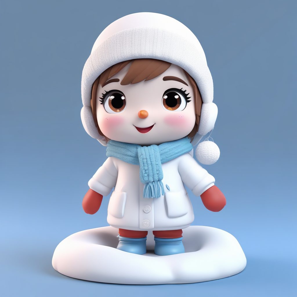 雪地靴女孩：AI绘画超软萌的堆雪人Q版动作教学