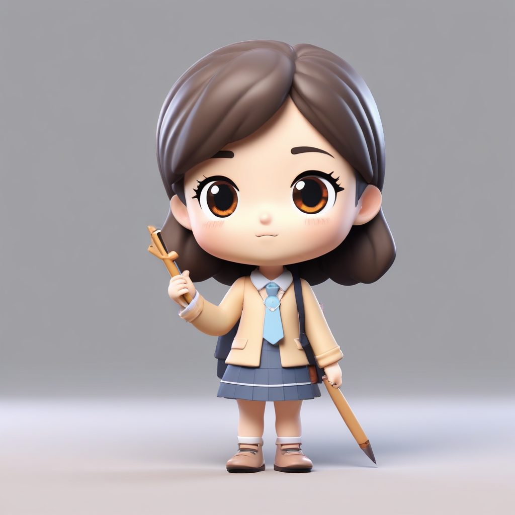 学生党必备: Q版人物“熬夜学习”的疲惫专注表情图 (全身)