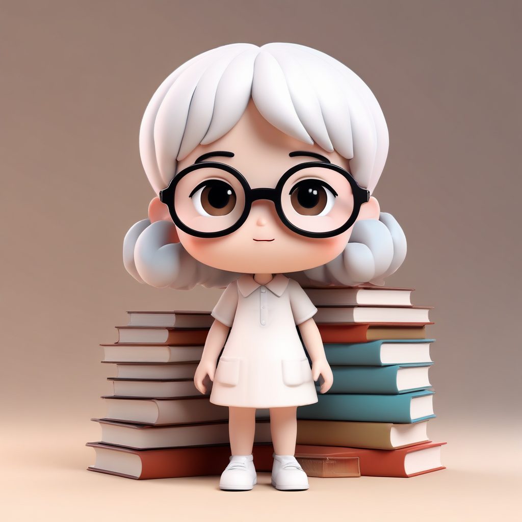 学习动力必备！Q版书虫女孩头像提示词，极简黏土风，高出图率！