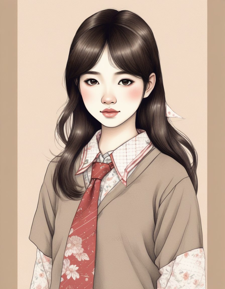 学院风领带:AI绘制日系Preppy Chic少女肖像