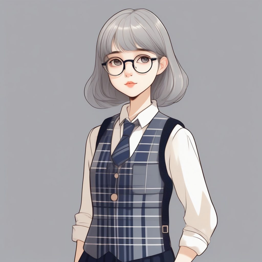 学院风Q版全身插画:低饱和马卡龙配色和极简纯色背景生成秘籍