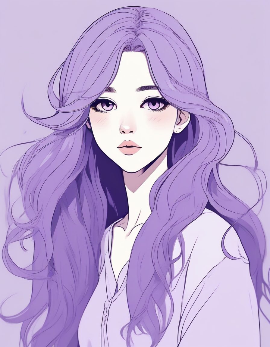 💜薰衣草发色少女头像!低饱和治愈系紫色调,发色种草