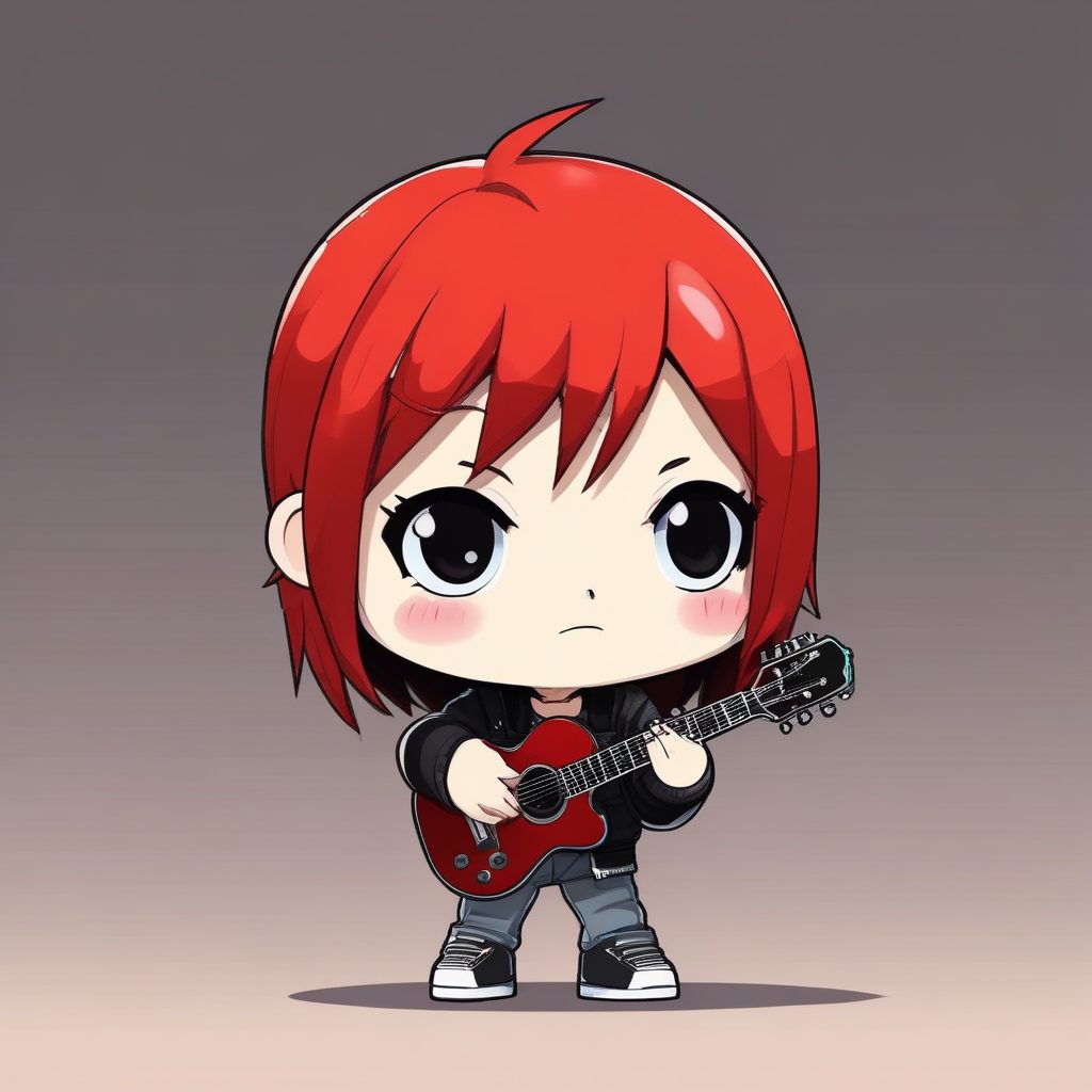 🎸摇滚甜心！手持吉他的Q版人物，超酷动态头像生成！