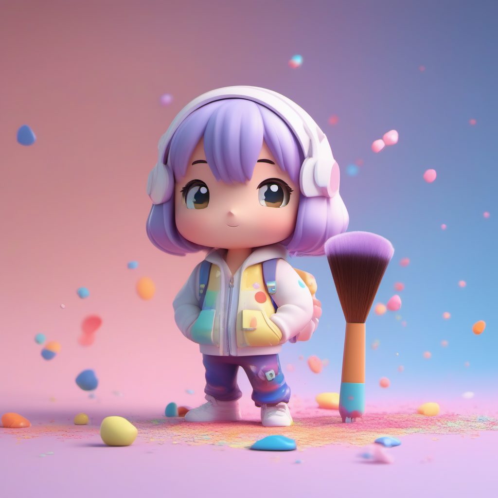 艺术家Q版盲盒：八寸高清粘土画师全身动态姿势AI绘画技巧