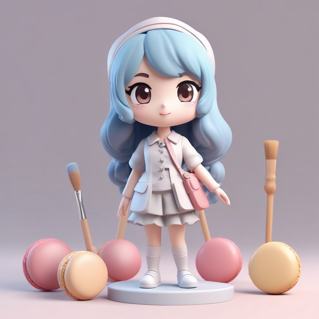 🎨艺术细胞爆发！Q版画家少女全身像提示词 | 治愈系盲盒风