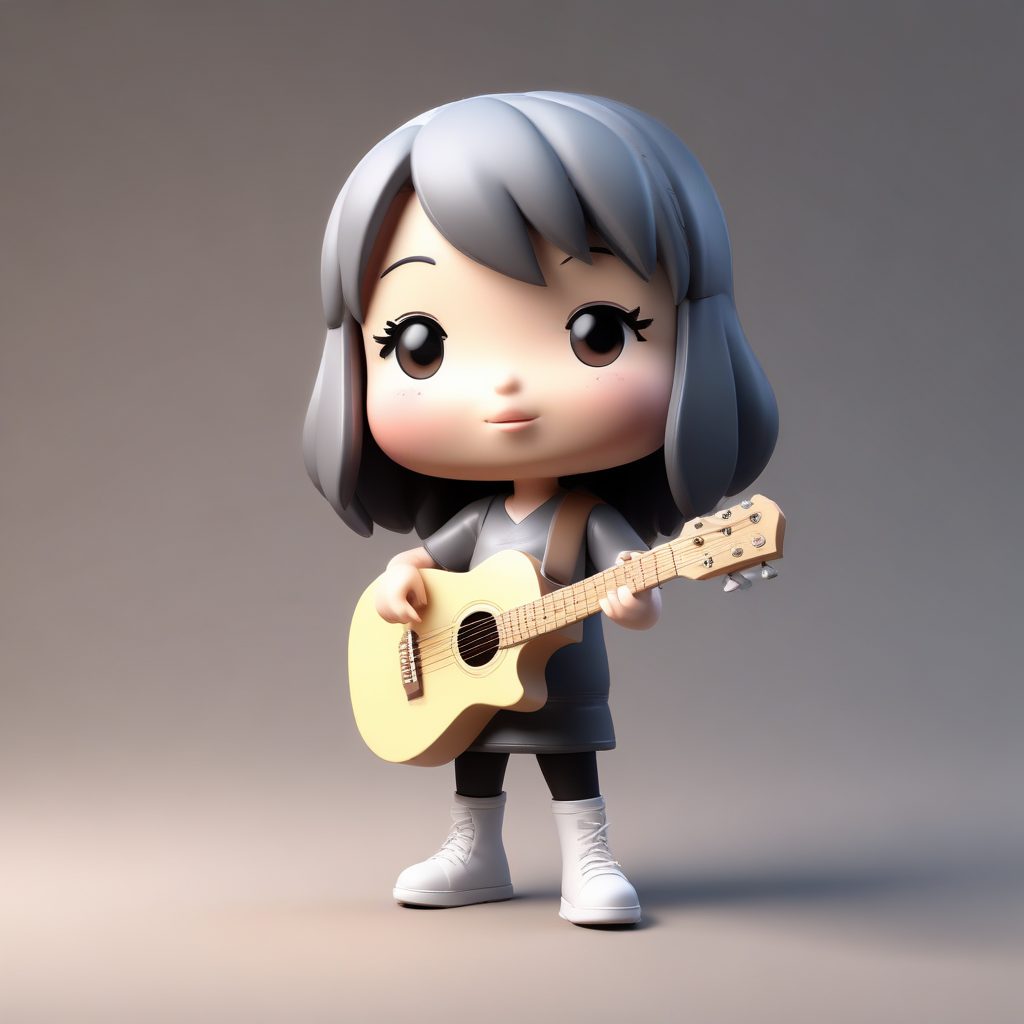 音乐控必备：吉他手Q版手办！极简粘土质感，氛围感拉满