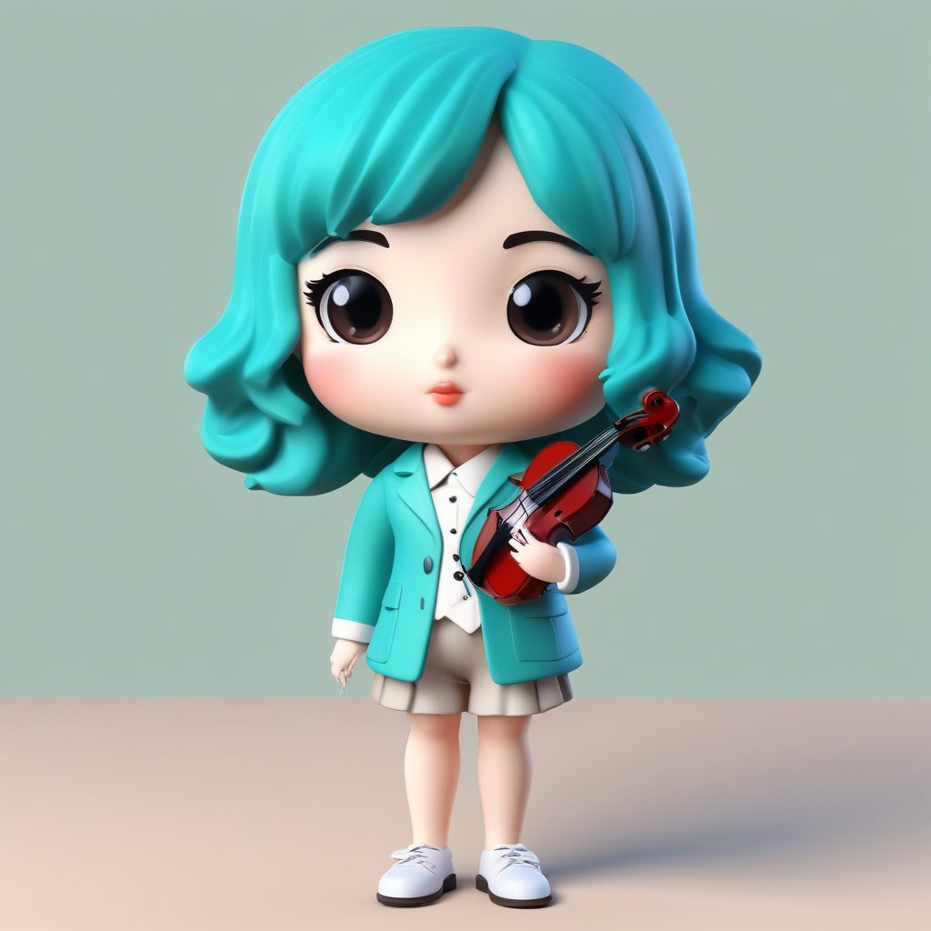 🎶音乐老师Q版手办！治愈系奶油配色，3D盲盒风全身站立图，做头像绝了