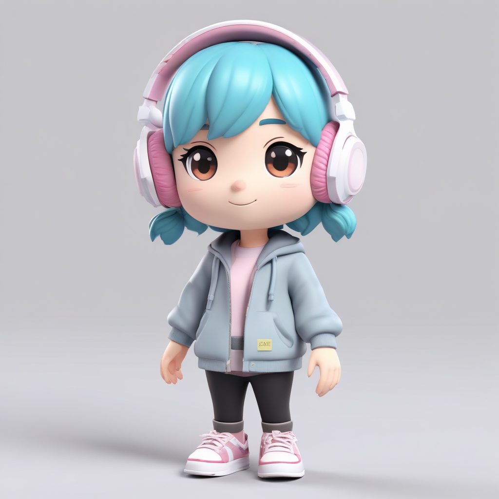 音乐制作人Q版手办！耳机潮牌风，高细节合成器3D模型