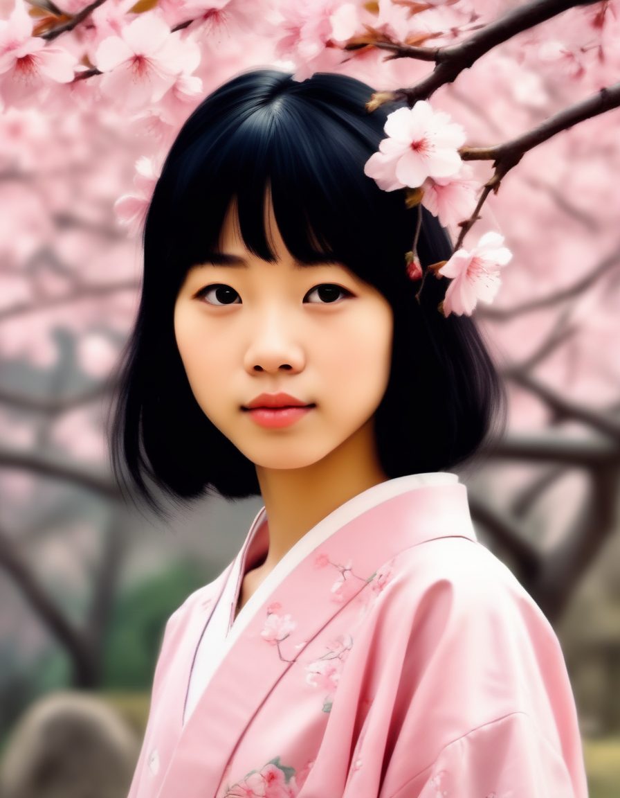 樱花季限定：AI生成春日浪漫日系少女肖像（彩色铅笔风）