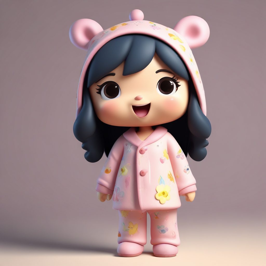 慵懒睡衣派对Q版:打着哈欠抱着玩偶的可爱形象设计