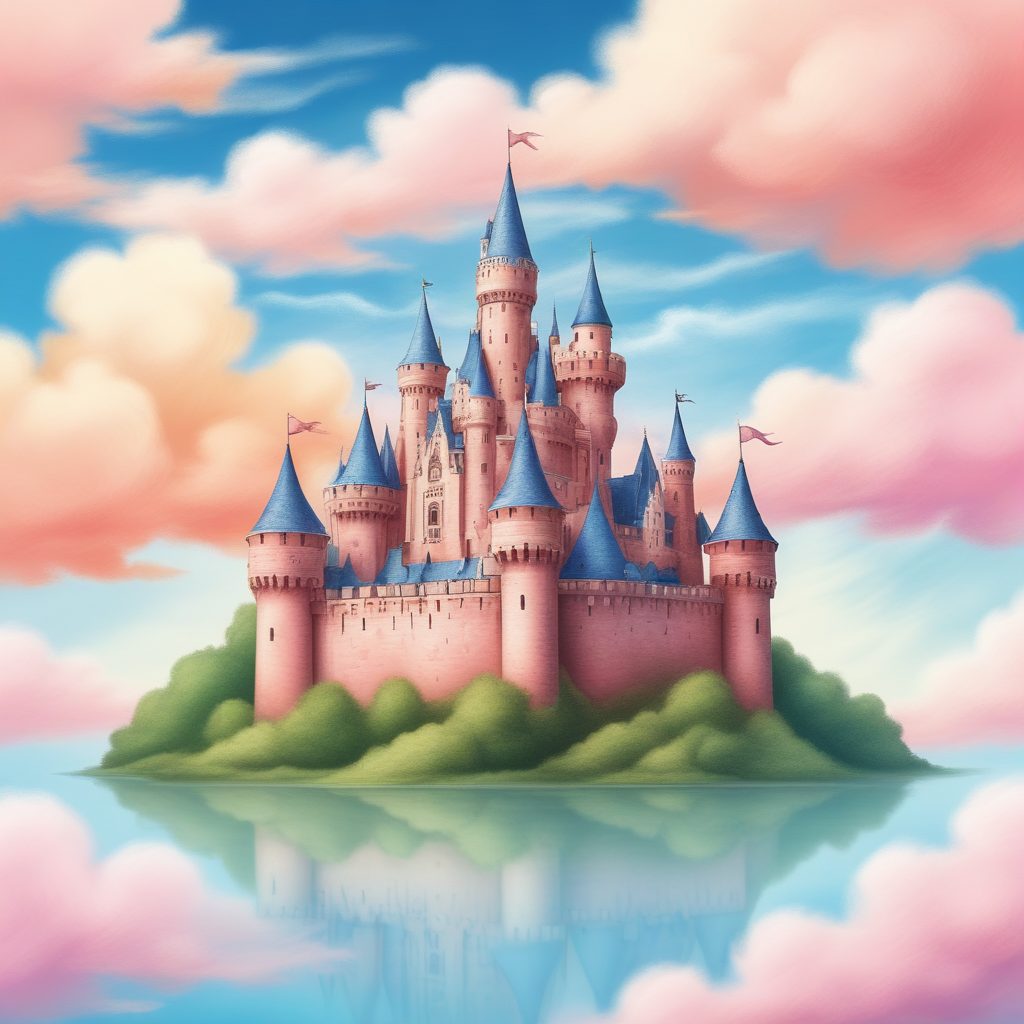 🏰油画棒质感！超梦幻空中城堡，异想天开的童话背景图！