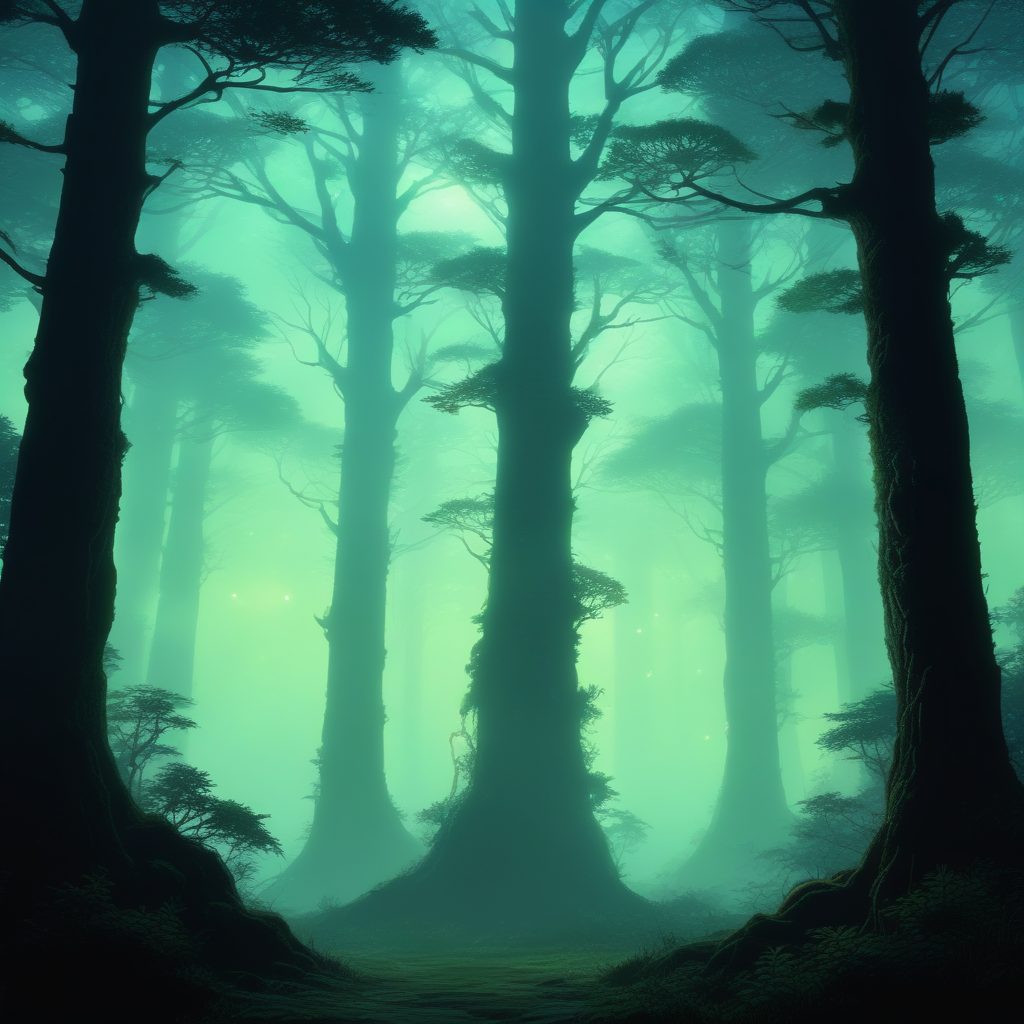 🌲幽灵森林!新海诚雾气光束+宫崎骏神秘感,高细节氛围壁纸!