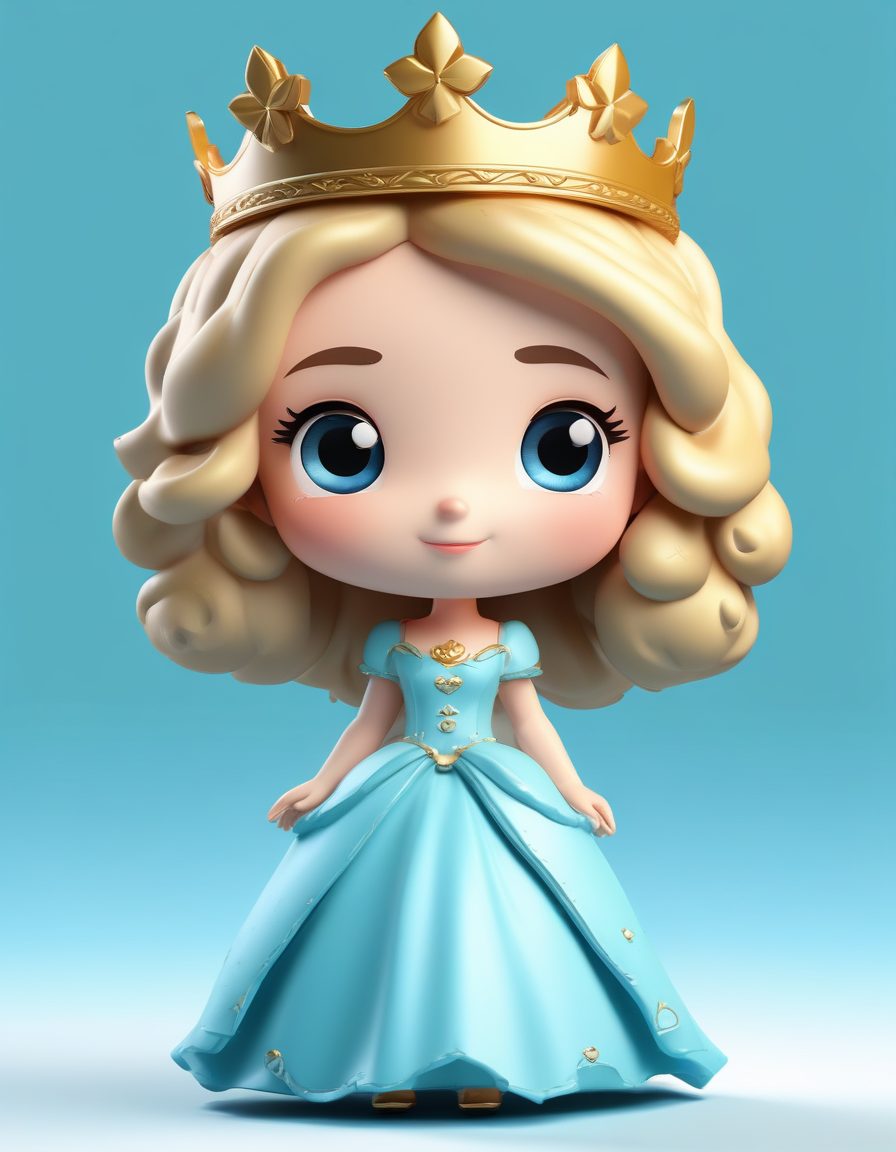 👑优雅小公主！戴着皇冠的Chibi手办，高细节粘土材质壁纸分享