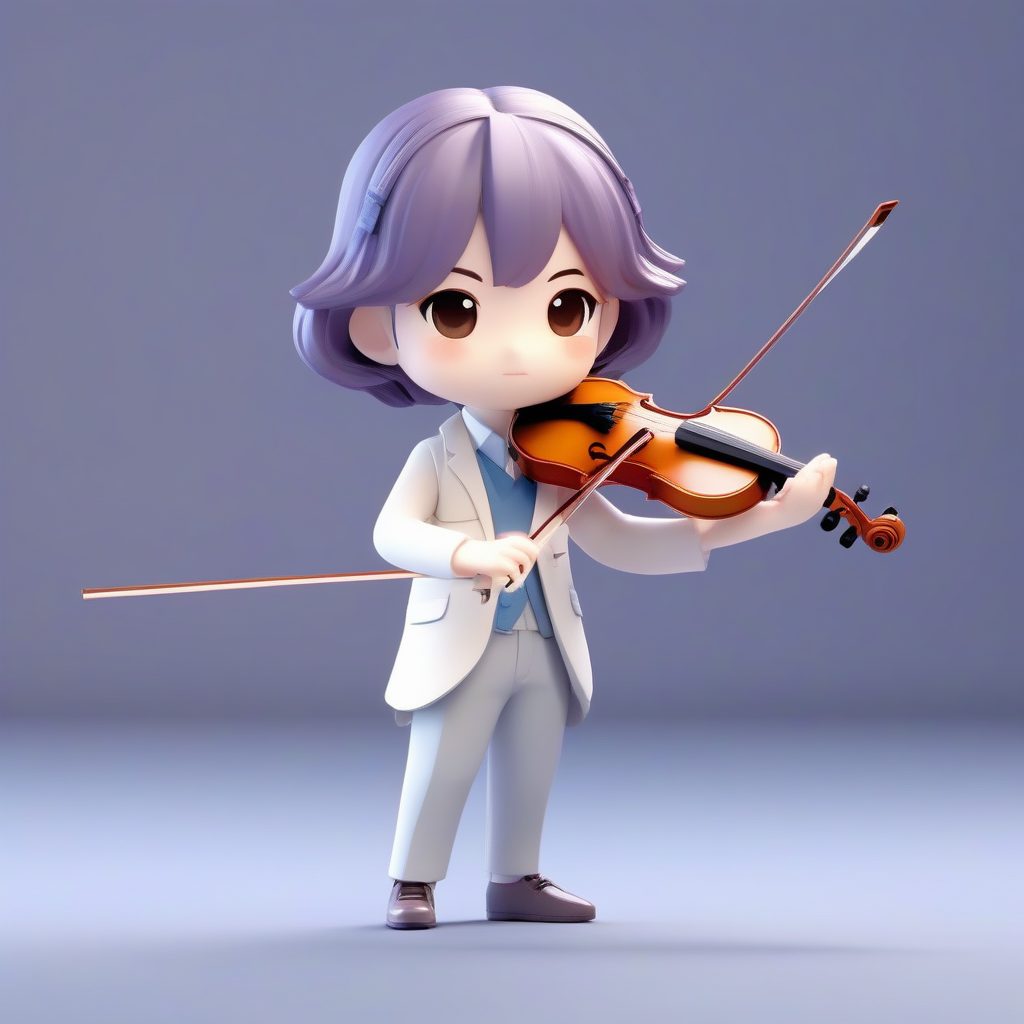 优雅音乐社Q版小提琴手：如何用AI生成精致3D盲盒手办全身像