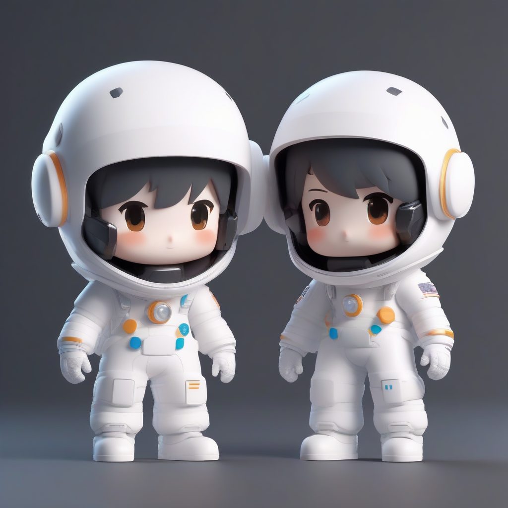 宇航员情侣3D卡通人偶:极简风C4D盲盒手办渲染教程