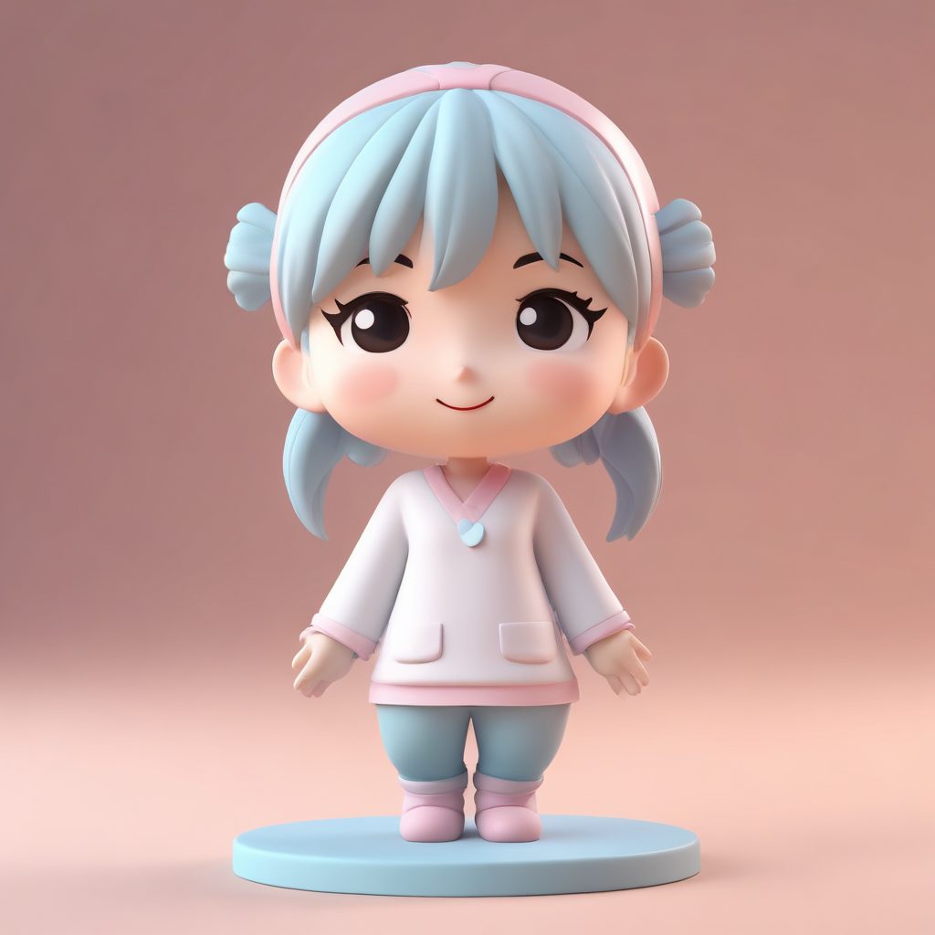 瑜伽大师Q版手办: 高难度平衡动态与平静专注表情AI生成