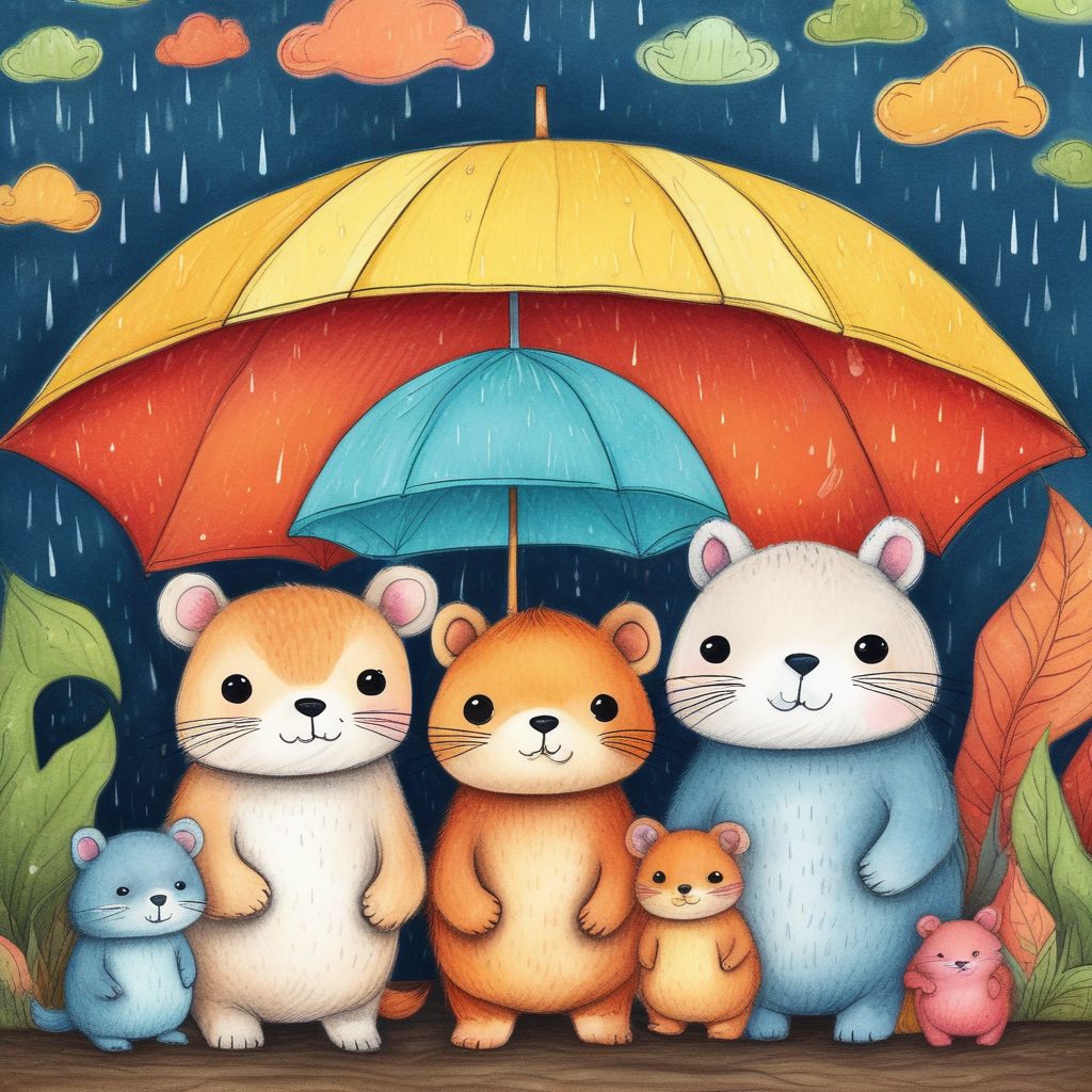 ☔雨天小确幸！治愈系背景：躲在雨伞下的小动物们