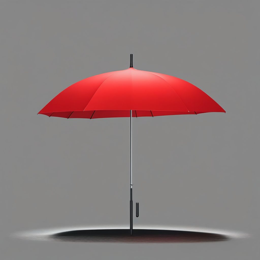 雨中孤独:单把红色雨伞的极简概念艺术AI提示词