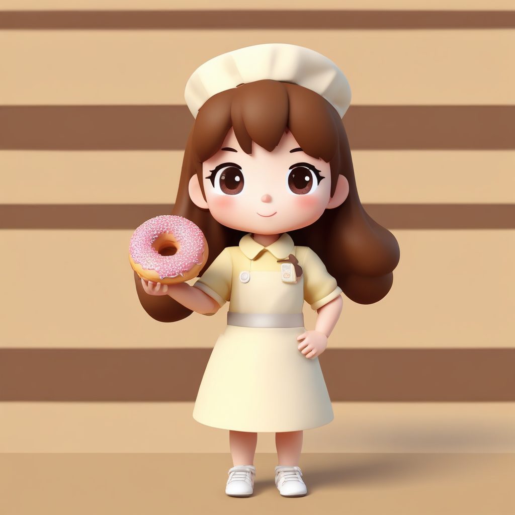 🍩元气烘焙师！甜甜圈主题Q版少女，做美食博主头像绝了！