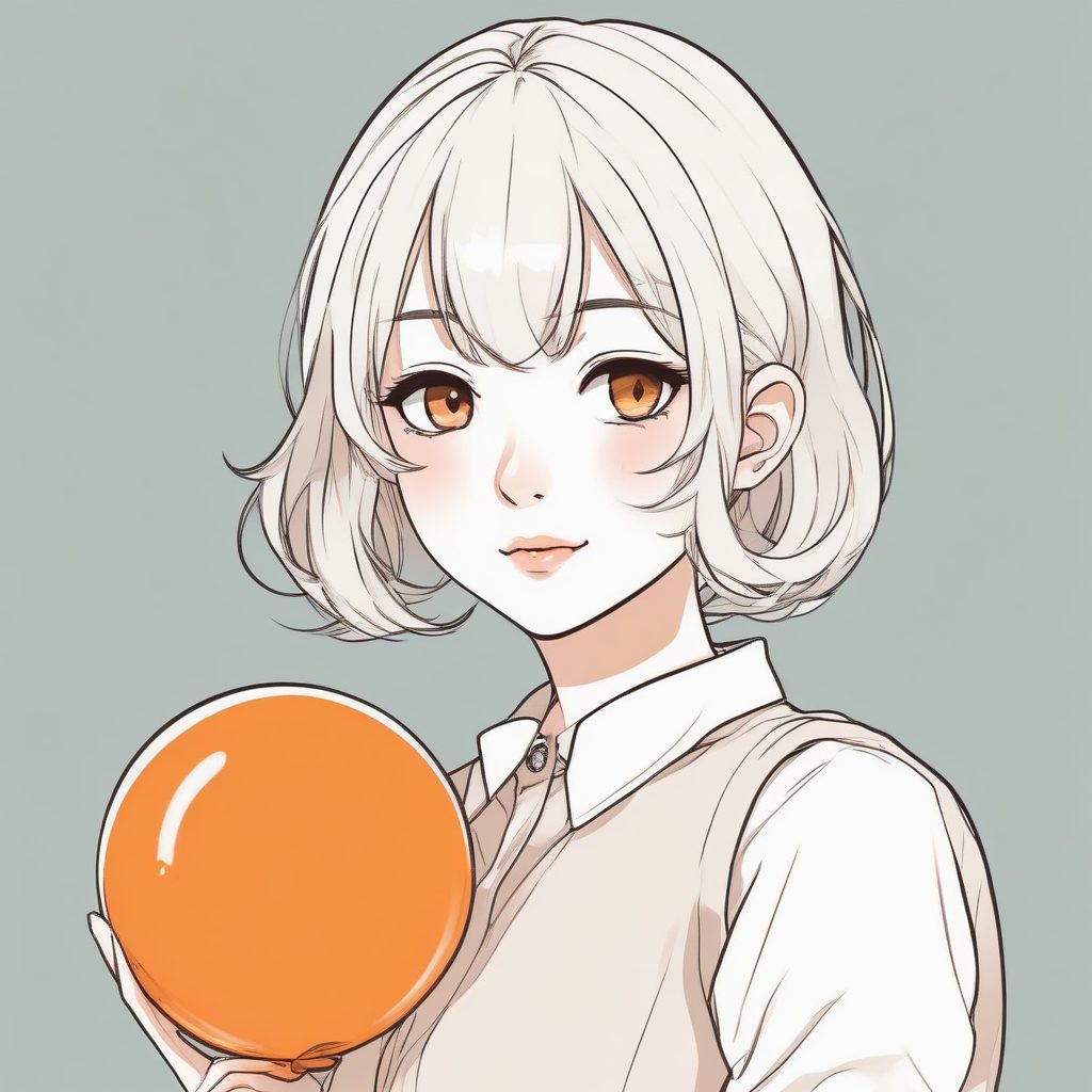 🎈元气橘子汽水:低饱和活力配色,手拉气球的极简少女壁纸