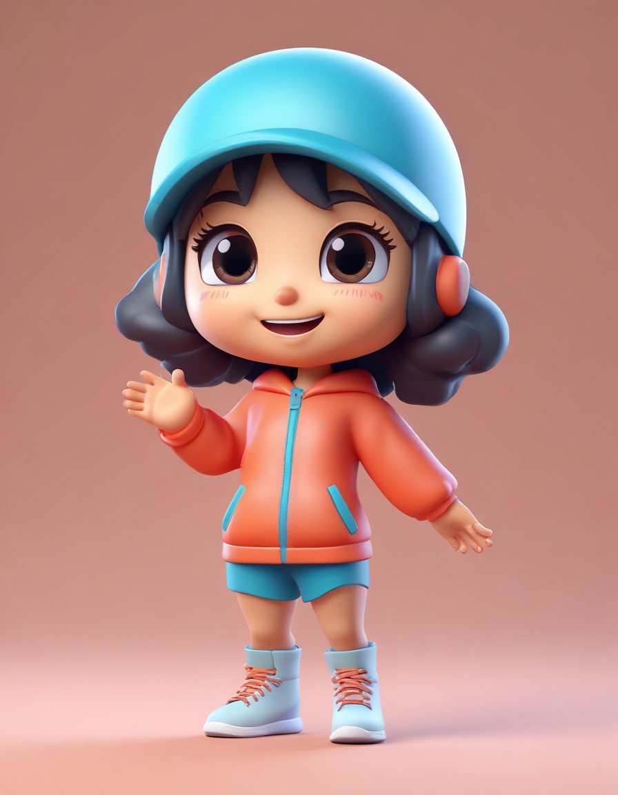 🎉元气少女！活力满满运动风Chibi手办，高品质C4D头像生成