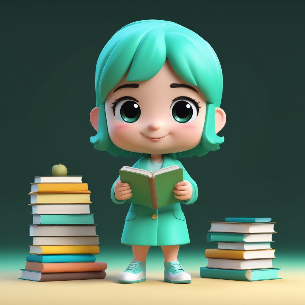 📚元气少女！图书馆学霸Chibi全身像，专业级C4D渲染头像生成！