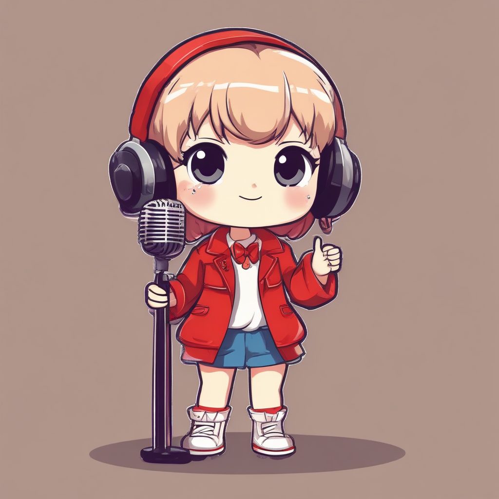 🎤乐队主唱Q版！复古摇滚一个可爱时尚Q版动漫人物，表情动作丰富，舞台C位全身像