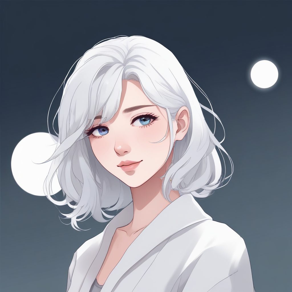 🌙 月光白美学!纯净透明感极简插画,高精度壁纸素材