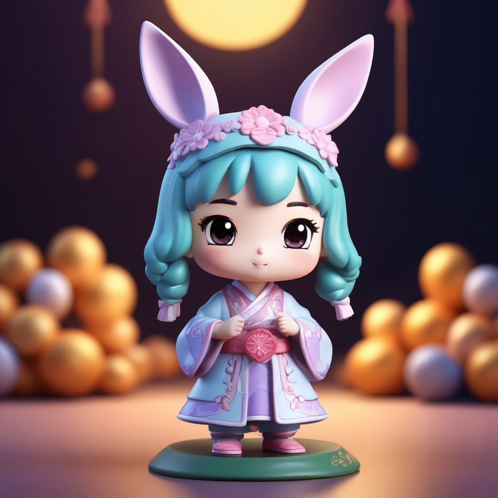 🌕月光宝盒！中秋玉兔Q版女孩，银白薰衣草配色，氛围感壁纸全套