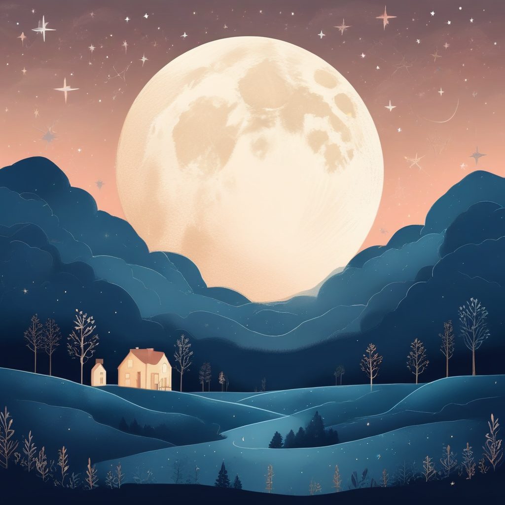 月亮与星空极简线条画：浪漫治愈系手机壁纸生成