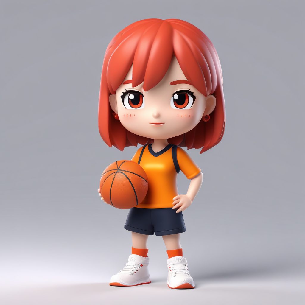 🏀运动风Q版体育老师！大头小身体chibi手办，极简纯色背景头像