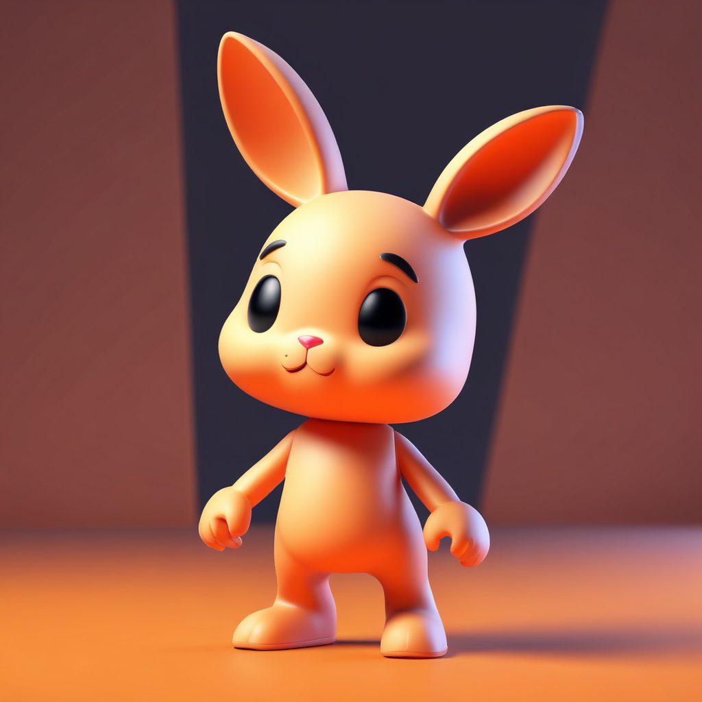 运动励志！Q版健身兔头像提示词，3D黏土质感+活力橙配色，超元气
