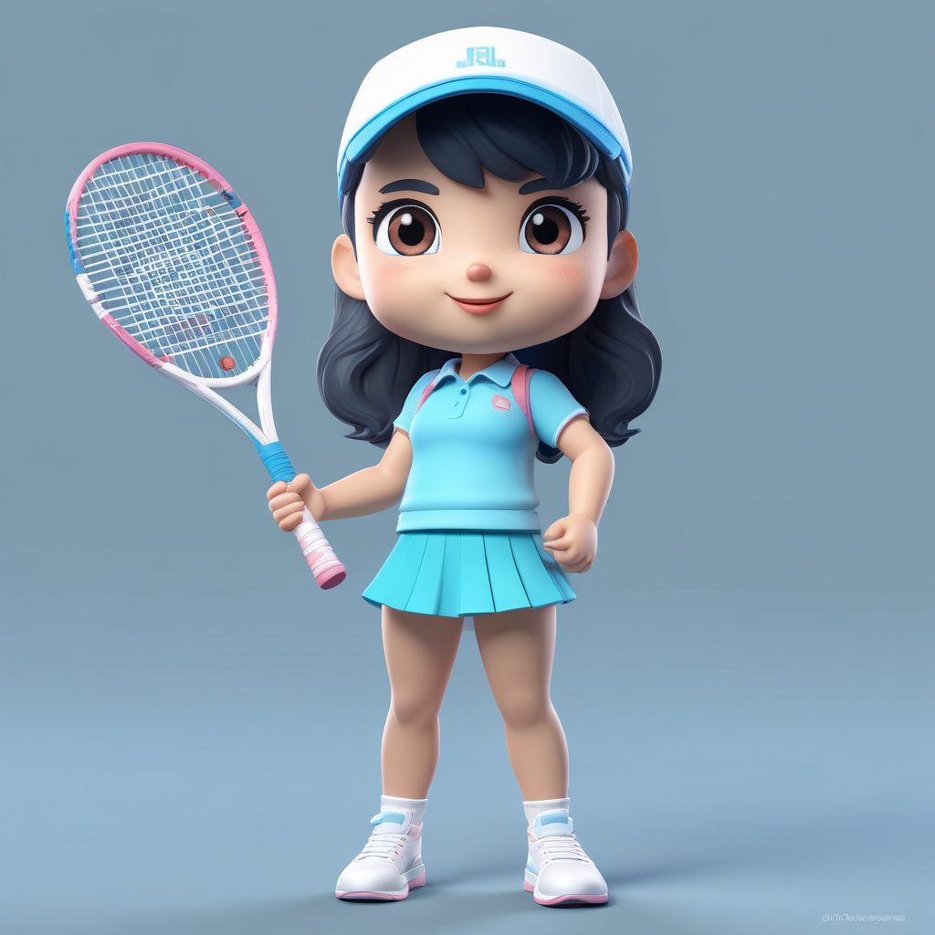 🎾运动甜心预备！Preppy风网球裙Q版女孩，C4D高细节头像
