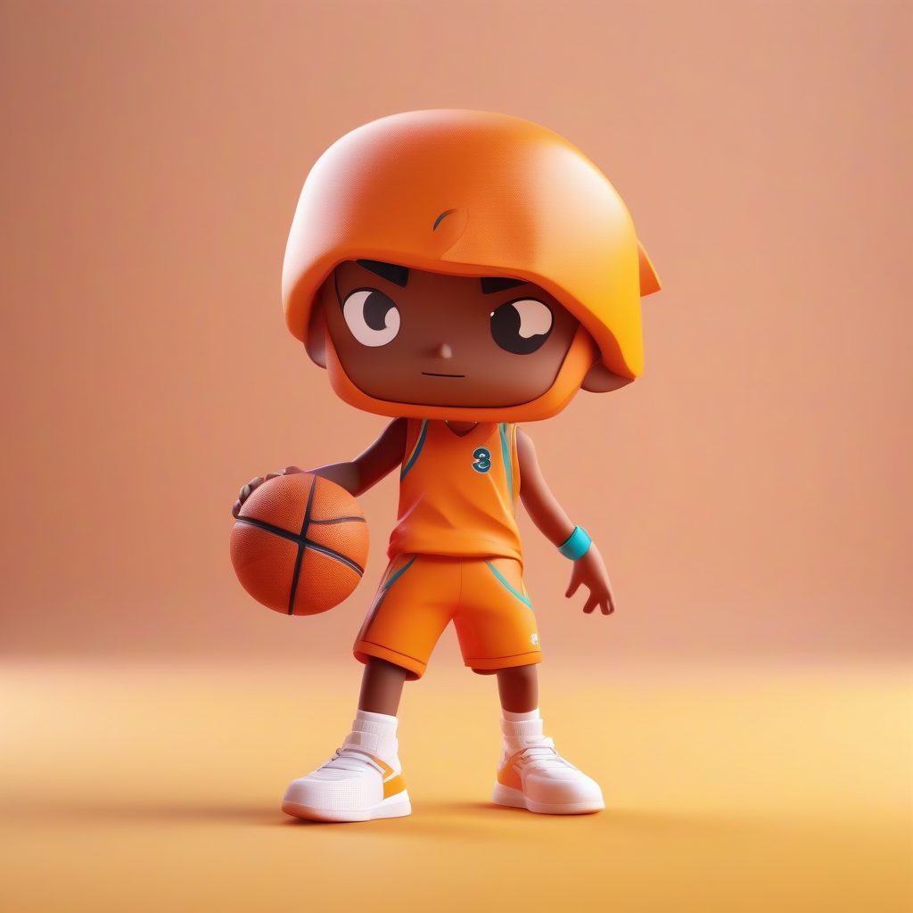 运动系Q版篮球女孩:动态姿势3D渲染提示词,捕捉活力校园风!