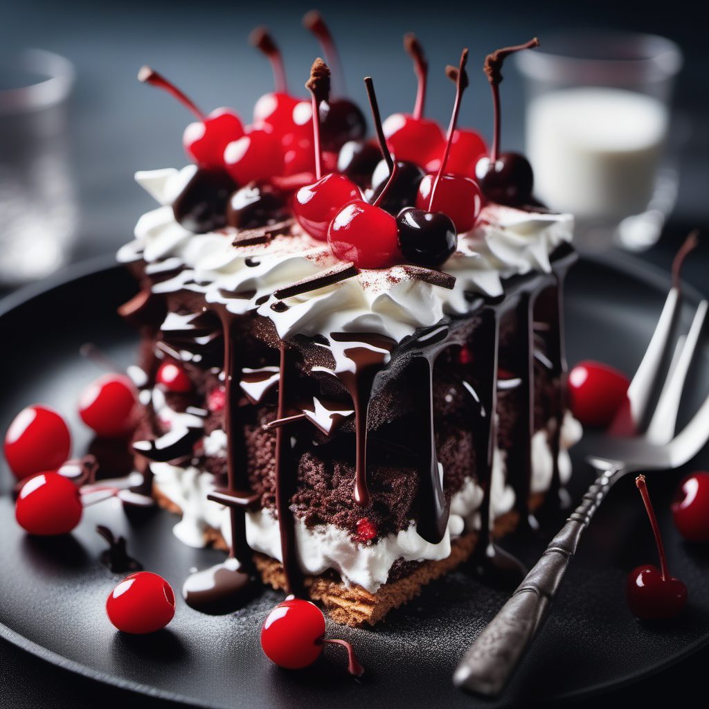 掌握美味黑森林甜点的AI绘画：专业微距镜头食物摄影技巧