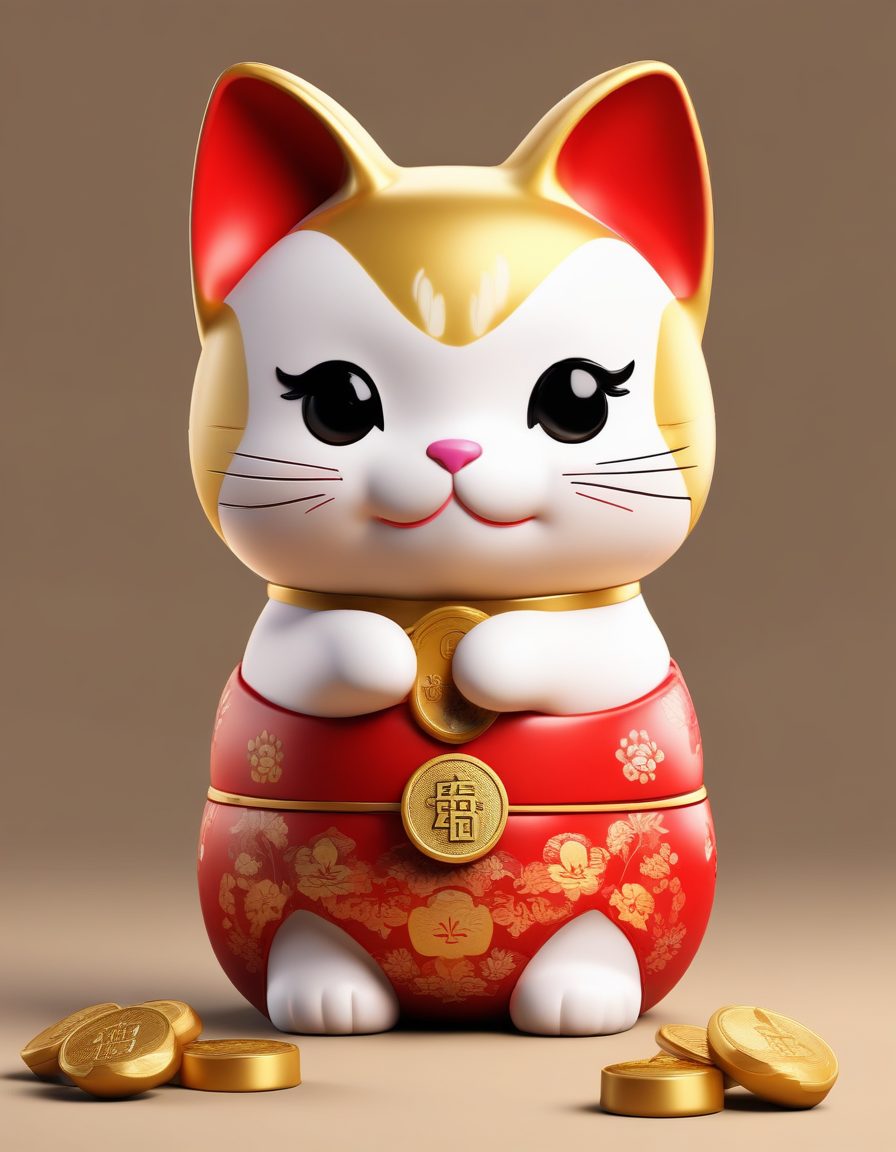 💰招财猫Chibi | 抱着金币的Pop Mart全身像，新年旺财头像