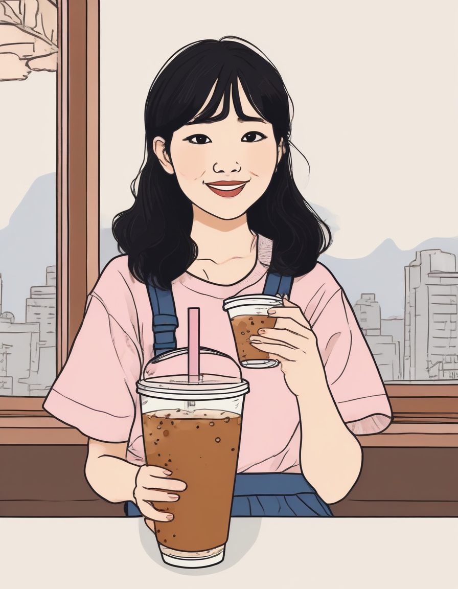 珍珠奶茶女孩：Q弹可爱风日系线稿肖像AI生成秘诀