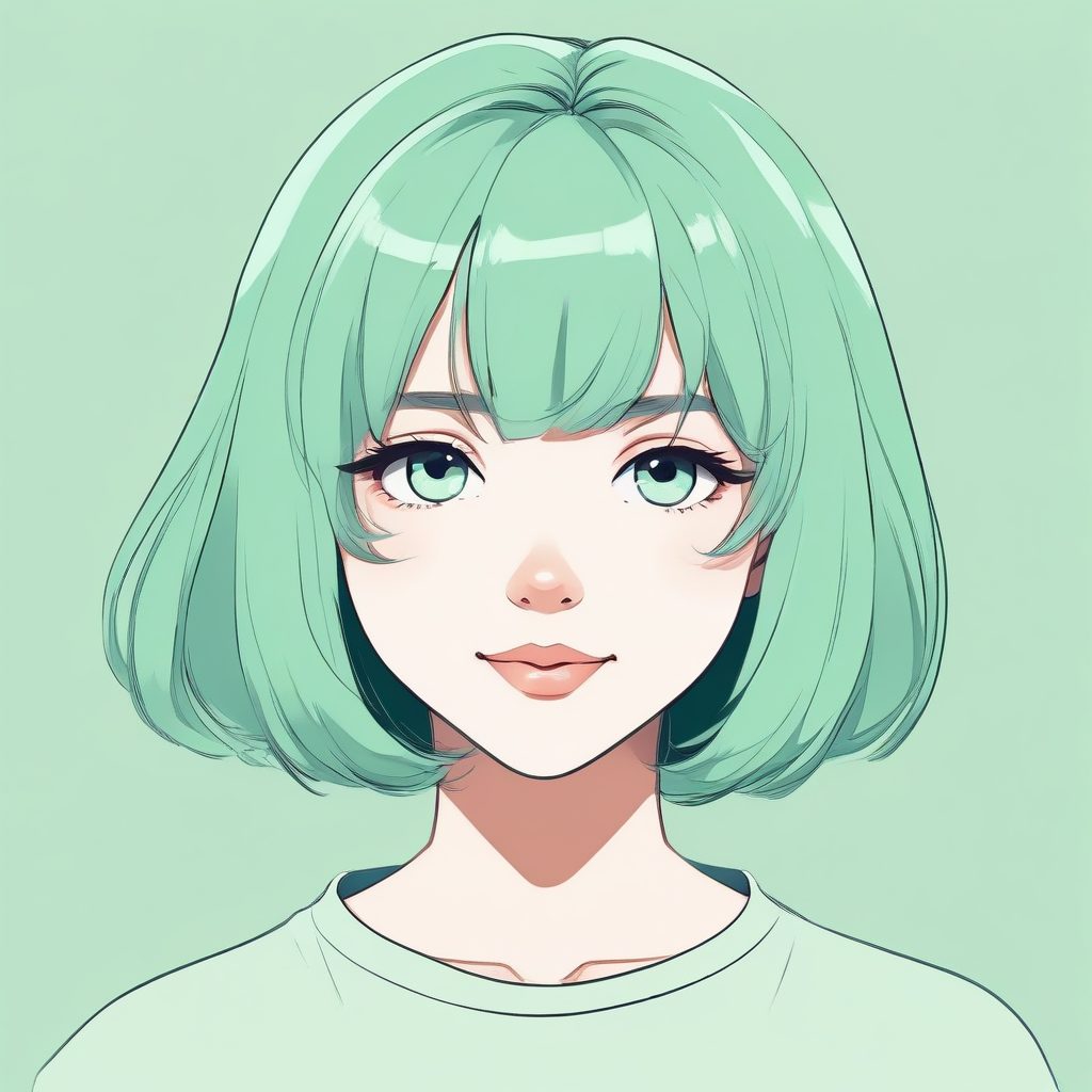 拯救手残党！超萌短发女孩极简头像，Midjourney一键生成