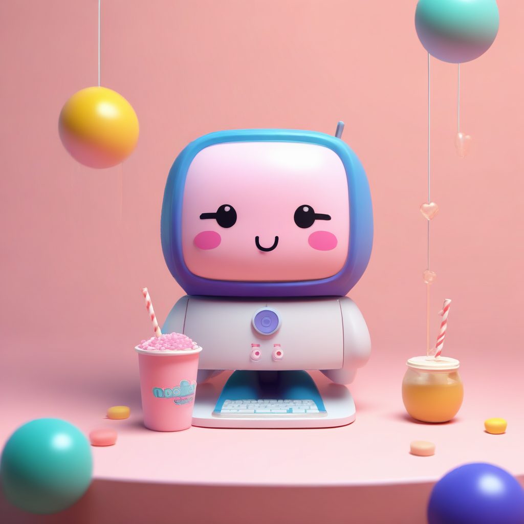 职场摸鱼梗：Q版人物躲在电脑后的偷笑表情 AI 教程