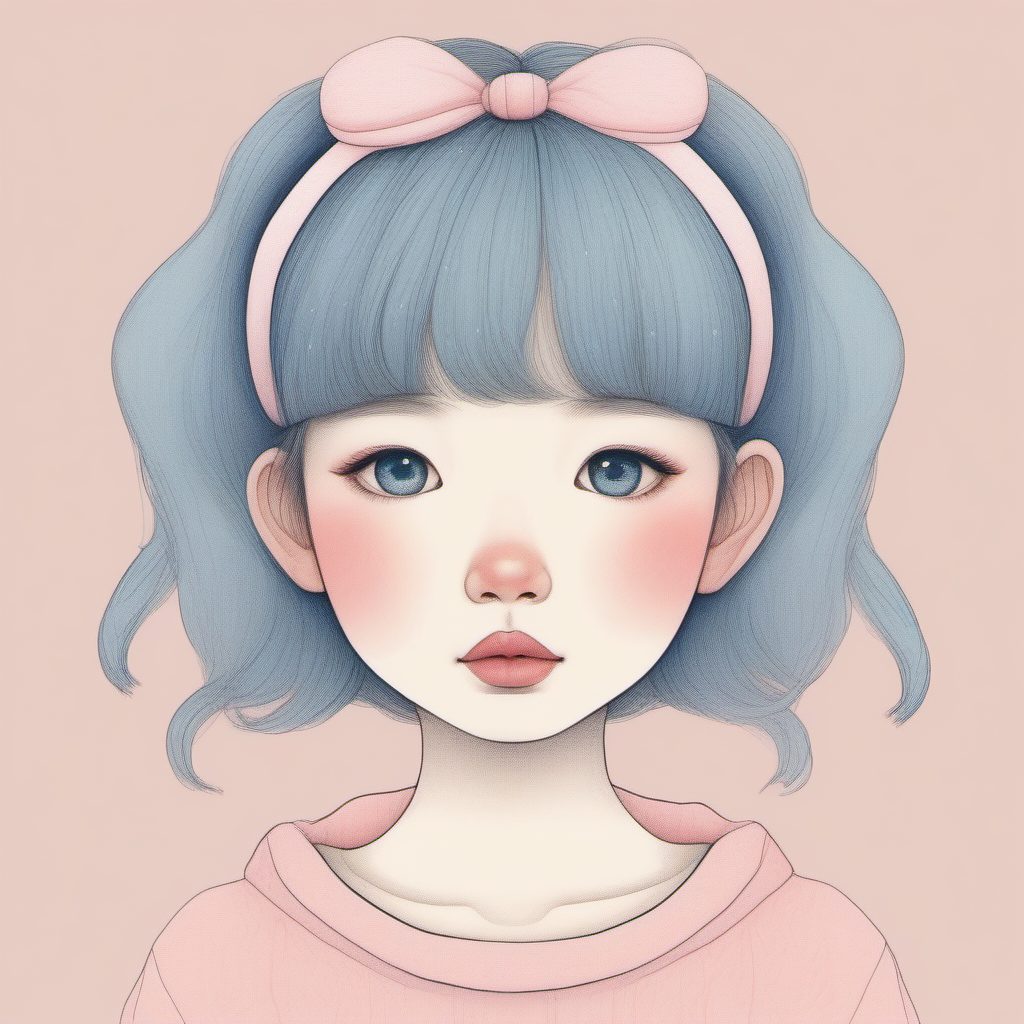 治愈风必备:极简线稿如何绘制日系兔耳主题软萌女孩?