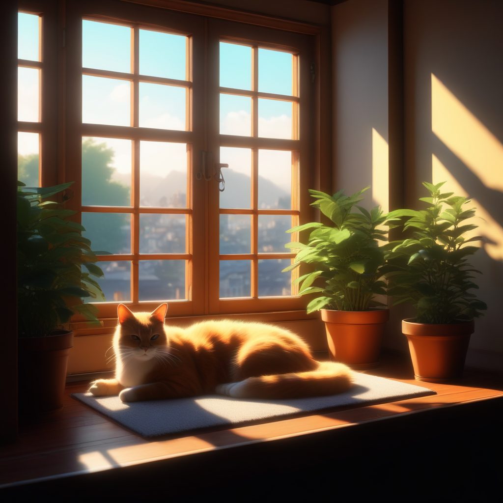 🐱治愈猫咪！宫崎骏风的温馨日常，高细节手绘插画，做壁纸暖心！